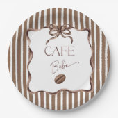 Cafe Bebe Brauner Bogen Kaffee Baby-Party Pappteller (Vorderseite)