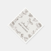 Cafe Bebe Brown Bow Baby Shower  Serviette (Ecke)
