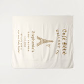 Cafe Bebe Coffee Baby Shower Fabric Welcome Sign Wandteppich (Vorderseite (Horizontal))