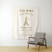 Cafe Bebe Coffee Baby Shower Fabric Welcome Sign Wandteppich (Beispiel)