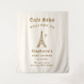 Cafe Bebe Coffee Baby Shower Fabric Welcome Sign Wandteppich (Vorderseite)
