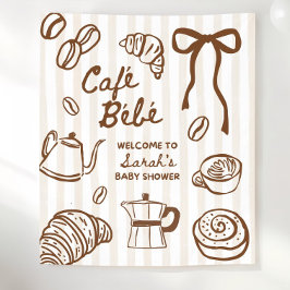 Cafe Bebe Coffee Baby Shower Party Hintergrund, Ba Wandteppich