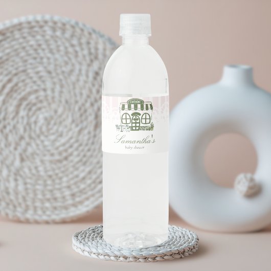 Cafe Bebe Coffee Baby Shower Wasserflaschenetikett