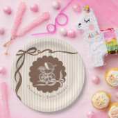 Cafe Bebe Coffee Bow Baby Stroller Baby Shower Pappteller (Party)