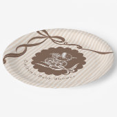 Cafe Bebe Coffee Bow Baby Stroller Baby Shower Pappteller (Schrägansicht)