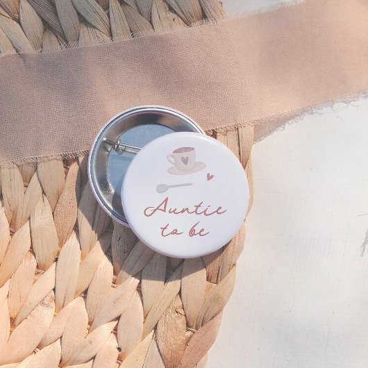 Cafe Bebe Cute French Baby Shower Auntie To Be Button