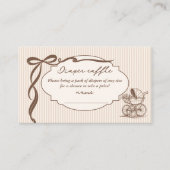 Cafe Bebe Diaper raffle Stripes Brown Baby shower Begleitkarte (Vorderseite)