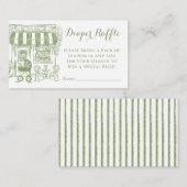 Cafe Bebe Diaper Raffle Ticket | Baby Shower Begleitkarte (Vorne/Hinten)