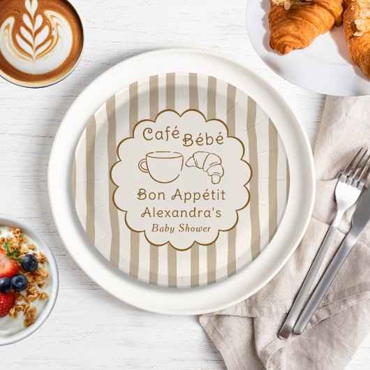 Cafe Bebe Französischer Kaffee Personalisierte Bab Pappteller