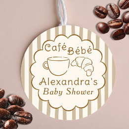 Cafe Bebe French Coffee Personalized Baby Shower Runder Aufkleber