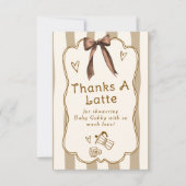 Cafe Bebe French Coffee Shop Themed Baby Shower Dankeskarte (Vorderseite)
