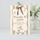 Cafe Bebe French Coffee Shop Themed Baby Shower Dankeskarte (Stehend Vorderseite)