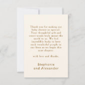 Cafe Bebe French Coffee Shop Themed Baby Shower Dankeskarte (Rückseite)