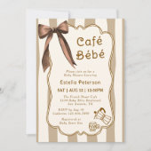 Cafe Bebe French Coffee Shop Themed Baby Shower Einladung (Vorderseite)