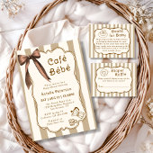 Cafe Bebe French Coffee Shop Themed Baby Shower Einladung