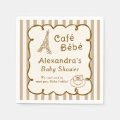 Cafe Bebe French Coffee Shop Themed Baby Shower Serviette (Vorderseite)