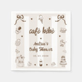 Café Bébé French Hand Drawn Baby Shower Serviette (Vorderseite)