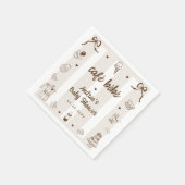 Café Bébé French Hand Drawn Baby Shower Serviette (Ecke)