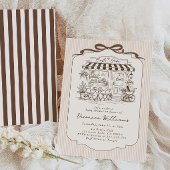 Cafe Bebe Gender Neutral Elegant Brown Baby Shower Einladung