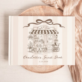 Cafe Bebe Gender neutral Handdrawn Bow Baby Shower Gästebuch