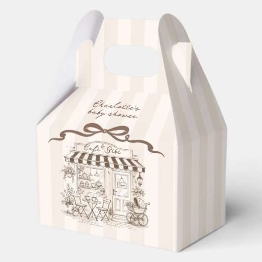 Cafe Bebe geschlechtsneutrale Pariser Schleife Bab Geschenkschachtel (Vorderseite)