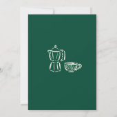CAFÉ BÉBÉ GRÜNER KAFFEE Baby Shower Einladung (Rückseite)