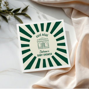 CAFÉ BÉBÉ GRÜNER KAFFEE Babyparty Serviette