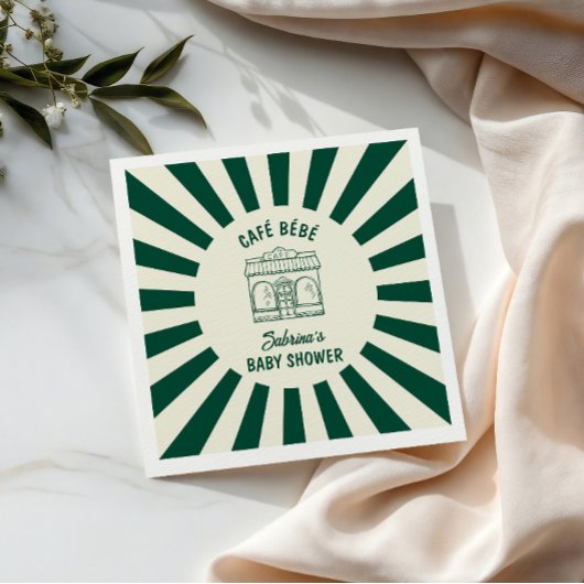 CAFÉ BÉBÉ GRÜNER KAFFEE Babyparty Serviette