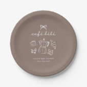 Cafe Bebe Home Coffee Baby Shower Espresso Pappteller (Vorderseite)