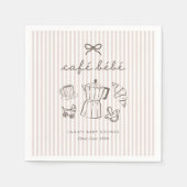 Cafe Bebe Home Coffee Baby Shower Gestreift Serviette (Vorderseite)