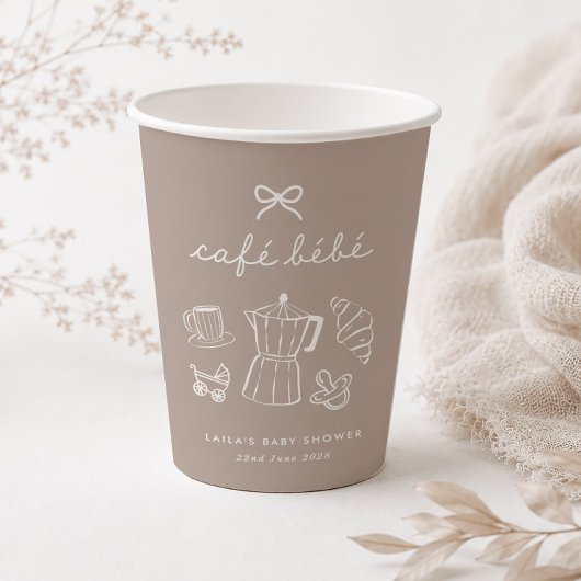 Cafe Bebe Home Coffee Baby Shower Pappbecher