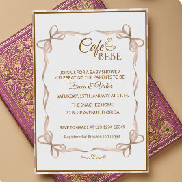 Cafe Bebe Kaffee Französische Babyparty Einladung