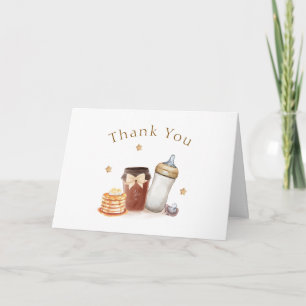 Café Bébé Kaffee Pfannkuchen Schnuller Babyparty Dankeskarte