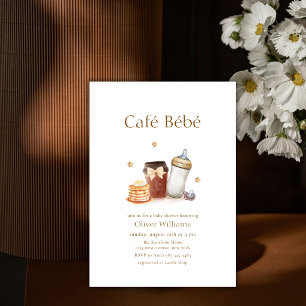 Café Bébé Kaffee Pfannkuchen Schnuller Babyparty Einladung