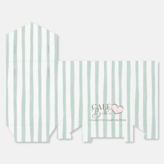 Café Bébé Mint Strippencoffee Themed Babydusche Geschenkschachtel (Ungefaltet)
