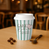 Café Bébé Mint Strippencoffee Themed Babydusche Pappbecher