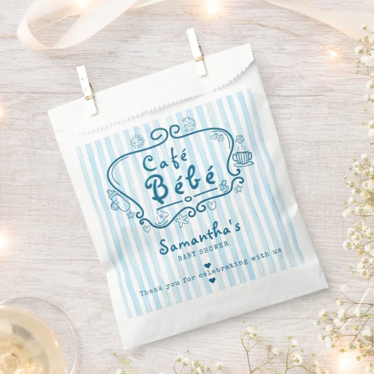 Café Bébé Moderne Französisch Niedlich Blue Boy Ba Geschenktütchen (Ausgeschnitten)