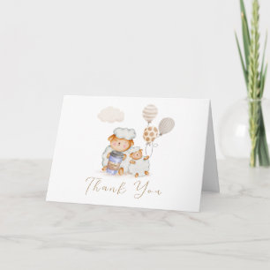 Café Bébé Mummy Sheep Balloon Kaffee Babyparty Dankeskarte