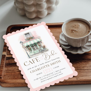 Café Bébé Paris Thema Baby Shower Einladung