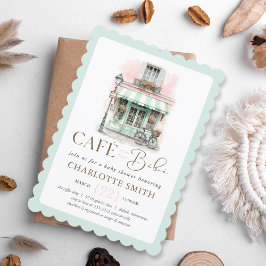 Café Bébé Paris Themed Baby Dusche Einladung