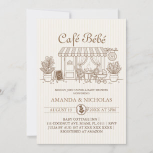 Cafe Bebe Pariser Babyparty Einladung
