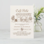 Cafe Bebe Pariser Babyparty Einladung (Stehend Vorderseite)