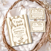 Cafe Bebe Pariser Babyshower im Coffeeshop-Stil Einladung