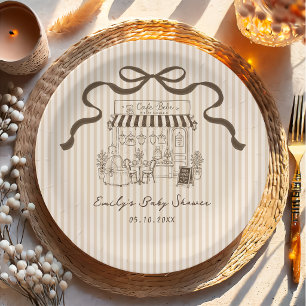 Cafe Bebe Streifen Parisian Baby Shower Papier Tel Pappteller