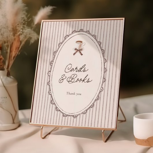 Cafe Bebe Vintage Cards and Books Poster