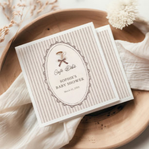 Cafe Bebe Vintage Coffee Baby Shower Serviette