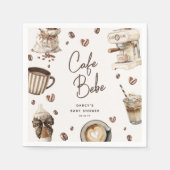 Cafe Bebe' Wasserfarbe Kaffee Baby Shower Serviette (Vorderseite)
