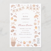 Cafe Bebe Watercolor Baby Shower Einladung (Vorderseite)
