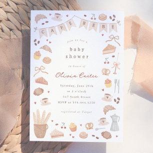 Cafe Bebe Watercolor Babyparty Einladung