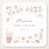 Cafe Bebe Watercolor Bakery Baby Shower Rechteckiger Pappuntersetzer (Vorderseite)